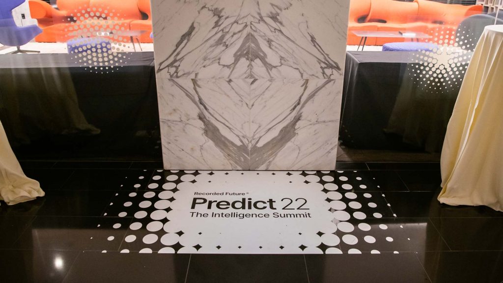 Recorded Future Predic22 floor vinyl branding
