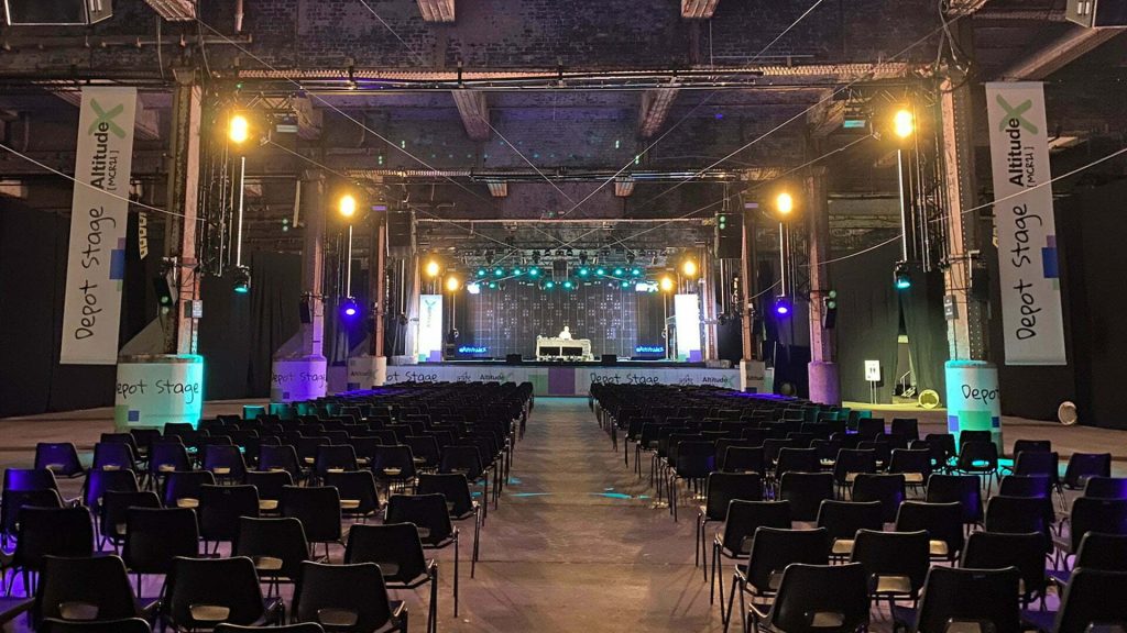 Peak AltitudeX main stage branding seating arrangement