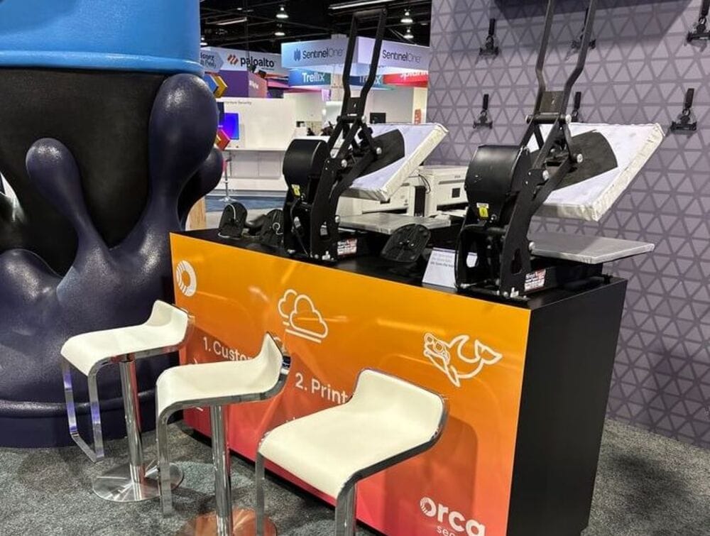 Orca Security expo booth seating